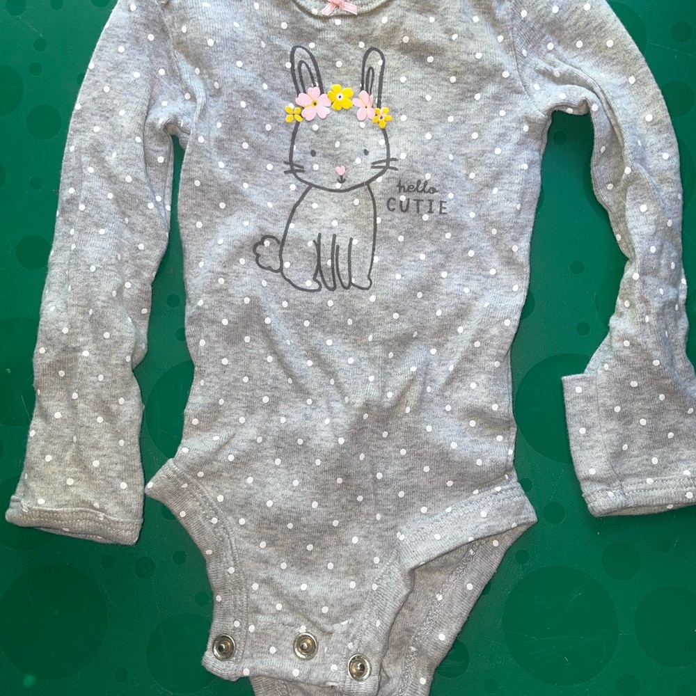 Gray Polka Dot Bunny One Piece